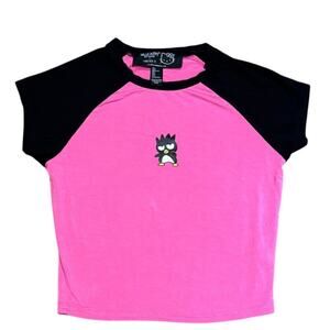 Hello Kitty & Forever 21 Sanrio Crop Top T-shirt Badtz Maru, Size Small, EUC